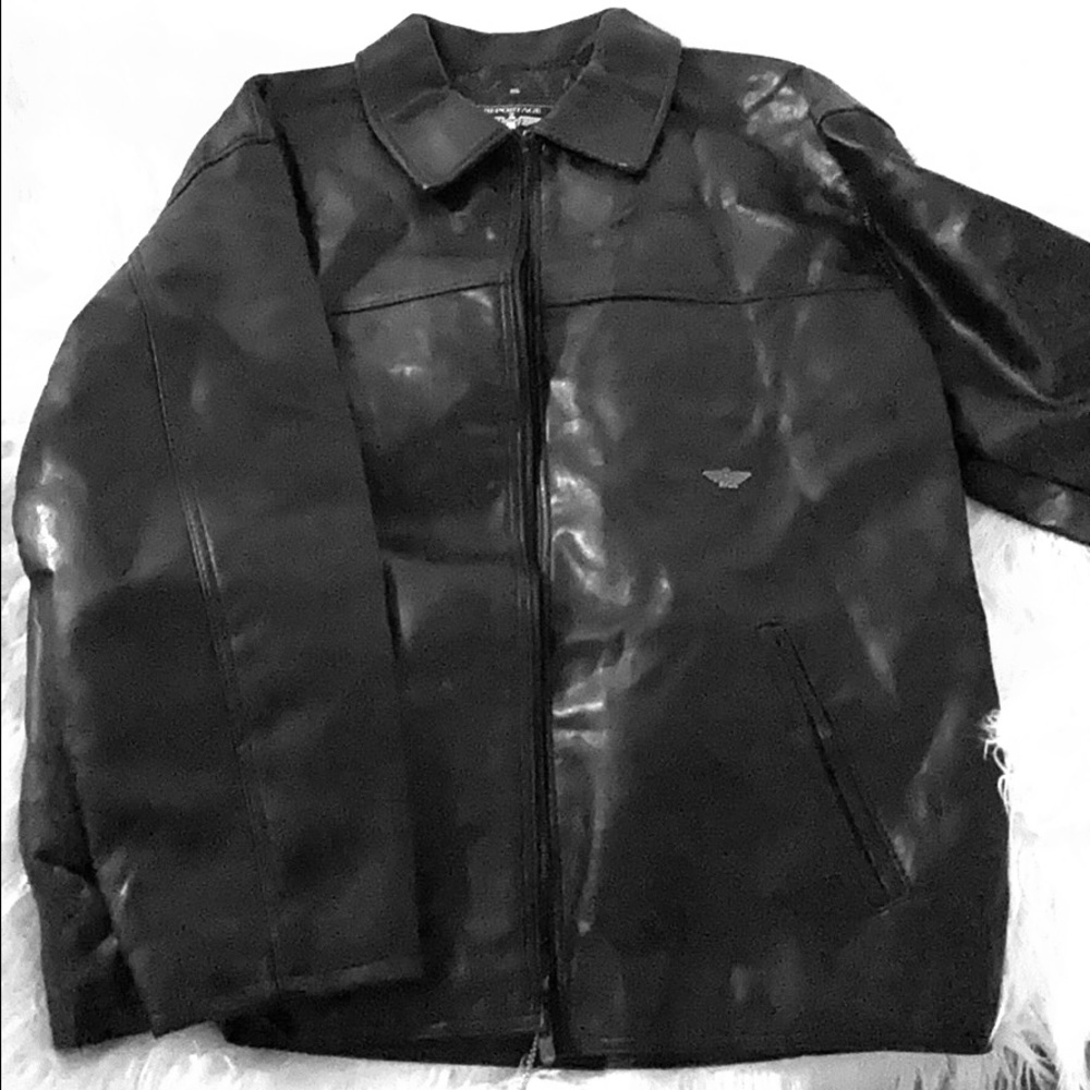 Mens Leather jacket with tags made in Italy